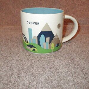 Starbucks Denver Mug You Are Here YAH Mountain Camping Nature Fish Guitar 2013